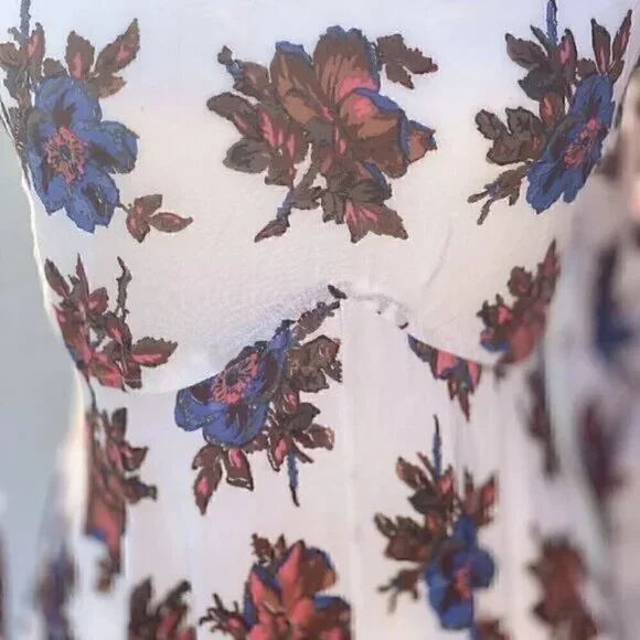 RARE First Kiss Maxi Dress Similar to Free People Floral Midi Dress Small - Picture 10 of 12